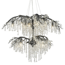 Golden 9903-18 BI - Golden Lighting Autumn Twilight 18-light Chandelier in Black Iron